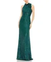 Mac Duggal 11280 Prom Long Halter Formal Dress In Teal