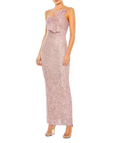 MAC DUGGAL SEQUINED TWIST FRONT COLUMN GOWN