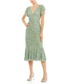 Mac Duggal Sequined Flutter Trumpet Dress In Sage