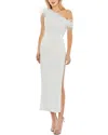 Mac Duggal Floral Embellished Flutter Cap Sleeve Dress