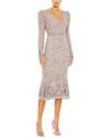Mac Duggal Sequin Gown With Embellished Hemlin And Belt