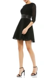 Mac Duggal Shimmer Infused Pleated Mini Dress In Black