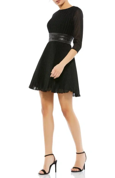 MAC DUGGAL MAC DUGGAL SHIMMER INFUSED PLEATED MINI DRESS