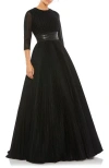 Mac Duggal Shimmer Ball Gown In Black