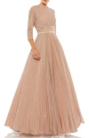 Mac Duggal Womens A-line Long Evening Dress In Rose Gold