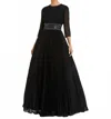 Mac Duggal Shimmeringpleated A-line Ballgown In Black In Black