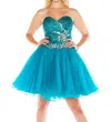 Mac Duggal Short Prom Dress - Plus In Peacock In Blue