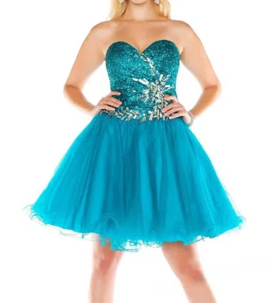 Mac Duggal Short Prom Dress - Plus In Peacock In Blue