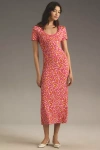 Mac Duggal Women's Floral Scoopneck Knit Midi-dress In Pink
