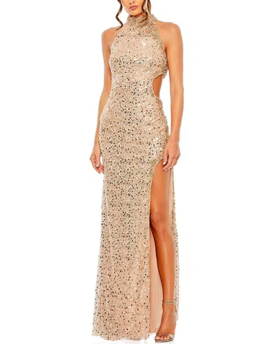 MAC DUGGAL MAC DUGGAL SIDE CUT OUT HIGH-NECK SEQUIN GOWN