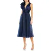 Mac Duggal Plunging Ruffled A-line Cocktail Dress In Midnight