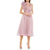 Mac Duggal Plunging Ruffled A-line Cocktail Dress In Rose