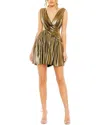 Mac Duggal Sleeveless Cowl Detail A Line Mini Dress