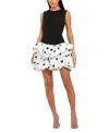 Mac Duggal Sleeveless Crepe Mini Dress With Polka Dot Skirt In Multi