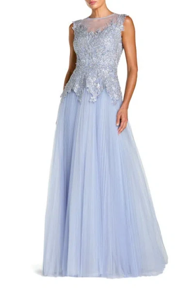 Mac Duggal Sleeveless Embellished Bodice A-line Gown In Purple