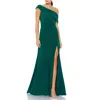 Mac Duggal One Shoulder Gown In Emerald