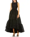 Mac Duggal Brocade High-low Gown In Black