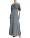 Mac Duggal Sleeveless Gown With Embellished Cape