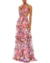 Mac Duggal Sleeveless Gown In Multi