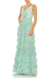 Mac Duggal 5627 Formal Ruffle Tiered Sequin Prom Long Dress