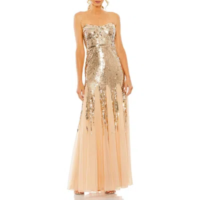 MAC DUGGAL MAC DUGGAL SLEEVELESS SEQUIN SWEETHEART MESH GOWN