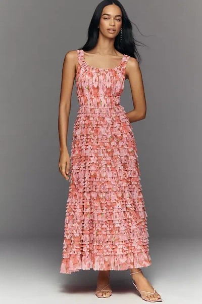 Mac Duggal Sleeveless Textured A-line Midi Dress In Multi