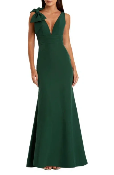 MAC DUGGAL MAC DUGGAL SLEEVELESS V NECK BOW DETAIL MERMAID GOWN