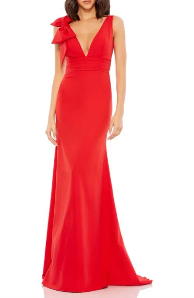 MAC DUGGAL MAC DUGGAL SLEEVELESS V NECK BOW DETAIL MERMAID GOWN