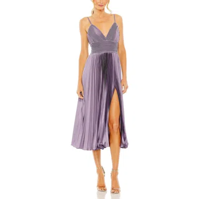 MAC DUGGAL MAC DUGGAL RUCHED BODICE PLEATED DRESS WITH SLIM STRAPS