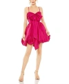 MAC DUGGAL SPAGHETTI STRAP CENTER BOW BALLOON MINI DRESS