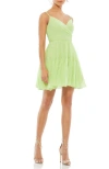 Mac Duggal Spaghetti Strap Faux Wrap Dress In Mint