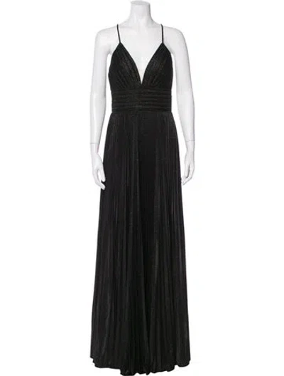 Pre-owned Mac Duggal Square Neckline Long Dress In Black