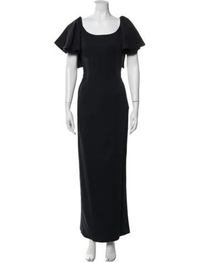 Pre-owned Mac Duggal Square Neckline Long Dress In Blue