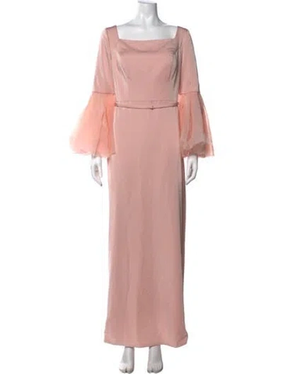 Pre-owned Mac Duggal Square Neckline Long Dress In Pink