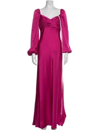 Pre-owned Mac Duggal Square Neckline Long Dress In Purple