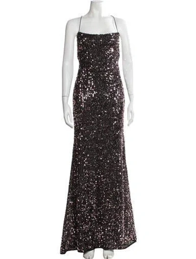 Pre-owned Mac Duggal Square Neckline Long Dress W/ Tags In Black