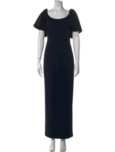 Pre-owned Mac Duggal Square Neckline Long Dress W/ Tags In Black