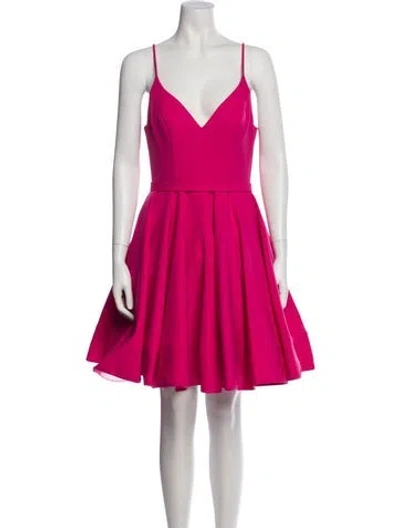 Pre-owned Mac Duggal Square Neckline Mini Dress In Pink