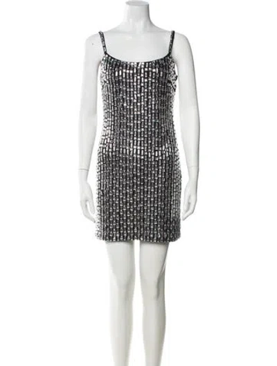 Pre-owned Mac Duggal Square Neckline Mini Dress W/ Tags In Black