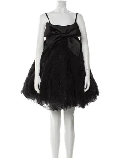 Pre-owned Mac Duggal Square Neckline Mini Dress W/ Tags In Black