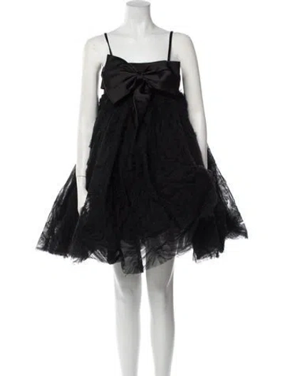 Pre-owned Mac Duggal Square Neckline Mini Dress W/ Tags In Black