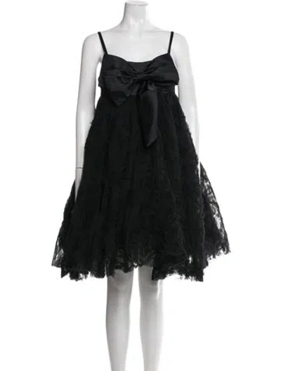 Pre-owned Mac Duggal Square Neckline Mini Dress W/ Tags In Black