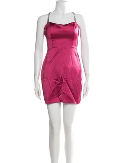 Pre-owned Mac Duggal Square Neckline Mini Dress W/ Tags In Pink