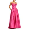 Mac Duggal Strapless A-line Bow Ballgown In Hot Pink