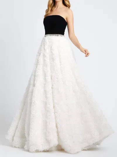 Mac Duggal Strapless Ball Gown In Black In White