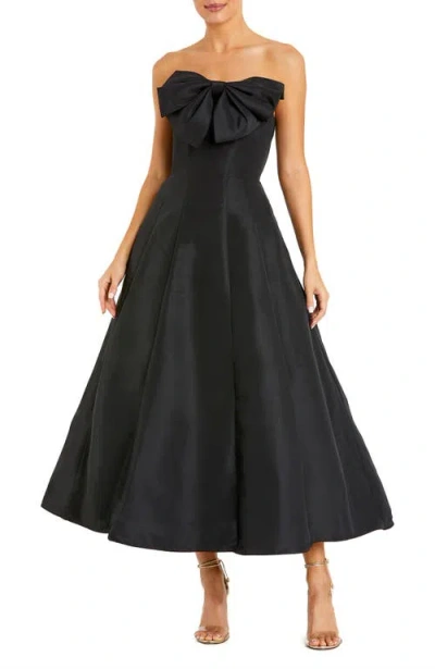 Mac Duggal Strapless Ballgown With Bow Detail In Black