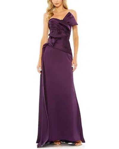 Pre-owned Mac Duggal Strapless Bow Front Detailed Gown Women's In Purple