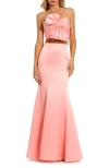Mac Duggal Women's Strapless Bow Top & Mermaid Skirt 2-piece Set In Petal Pink