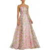 Mac Duggal Strapless Chiffon Gown With Ruffle Detail In Multi