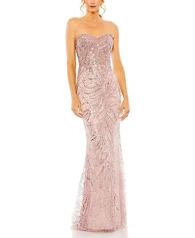 Mac Duggal Women's Embellished Strapless Gown In Blush